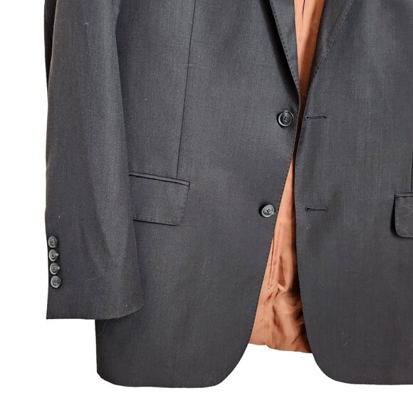Jos A Bank Mens Blazer Sz 41R Black 100% Wool 2 Button Suit Jacket Sport Coat - Picture 3 of 13